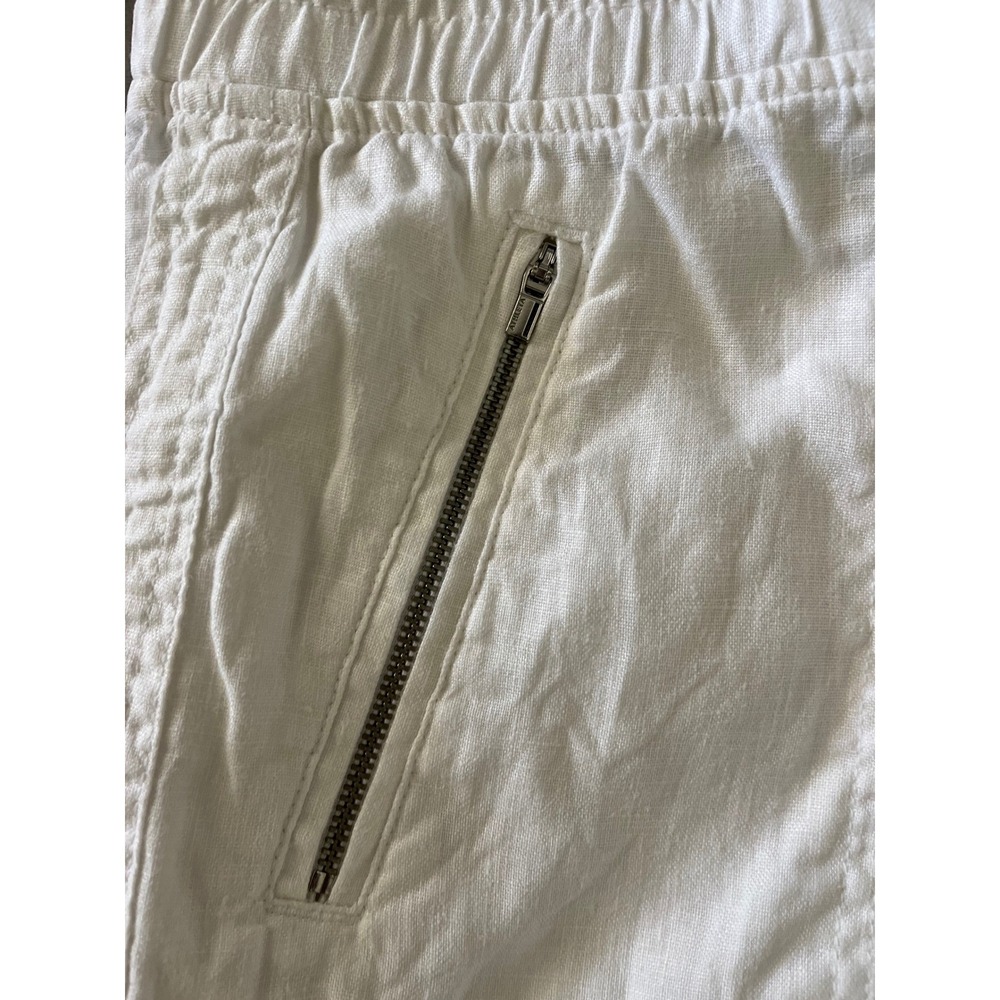 Athleta Cabo Linen Jogger White 100% Linen Smocked Pants Size 12 RN 54023 - Picture 7 of 7